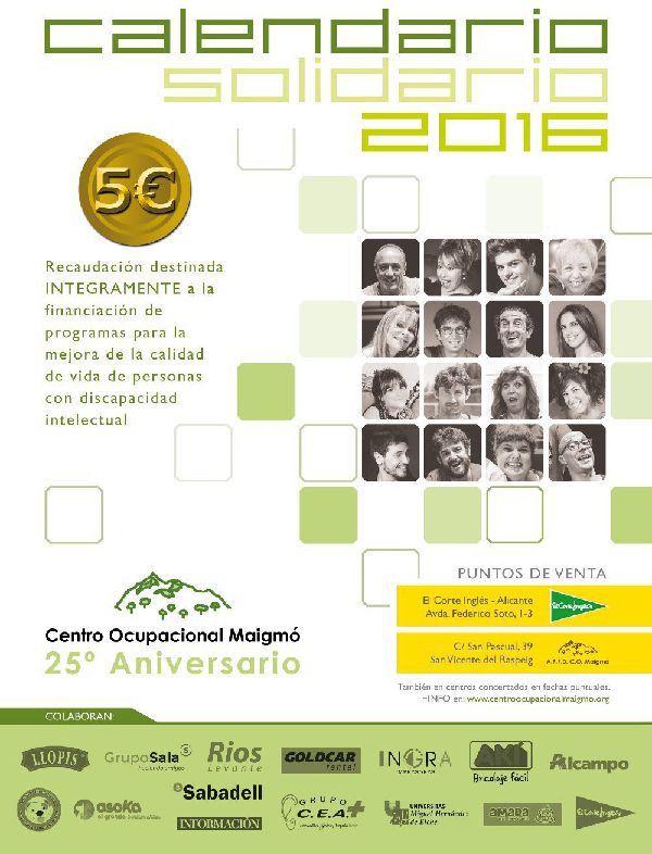 Calendario Solidario 2016 Calendario Solidario 2016